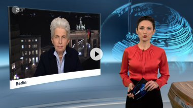 Marie-Agnes Strack-Zimmermann beim heute journal aktuell